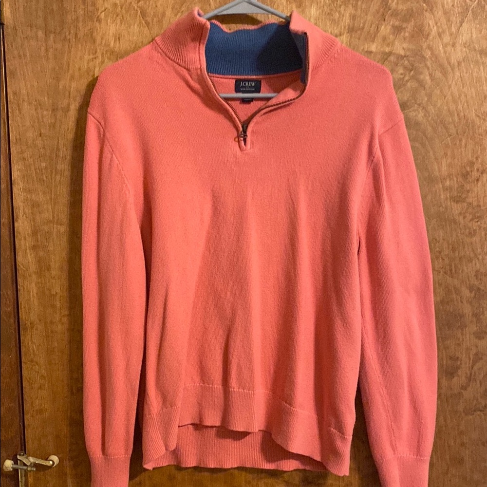 pink quarter zip sweater